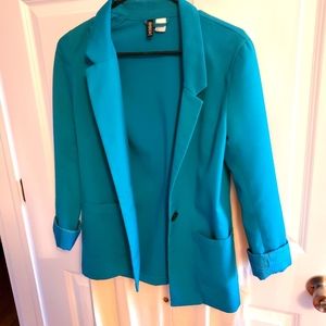 H&M Teal Blazer Unlined Like New - Size 4